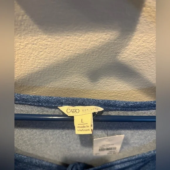 Cato 3/4 Sleeve Knee Length Blue Dress Size L NWT - Picture 6 of 8